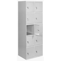 Casier de rangement en métal à 2 modules avec 5 compartiments 1800 x 600 x 500 mm de RackMatic en gris et gris