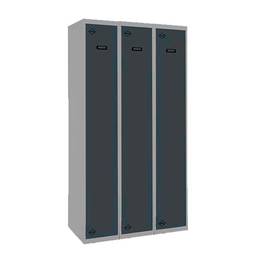 Armário de armazenamento de metal com 3 módulos e 1 compartimento 1800 x 900 x 500 mm da RackMatic na cor cinza e antracite