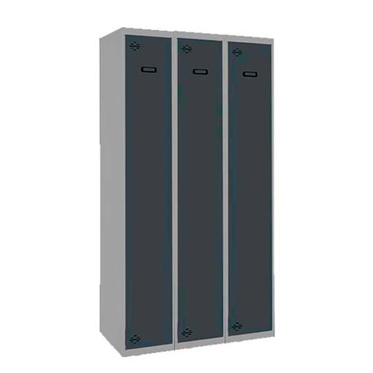 Taquilla consigna de metal de 3 módulos de 1 compartimentos 1800 x 900 x 500 mm Simonlocker Simonrack color gris y antracita
