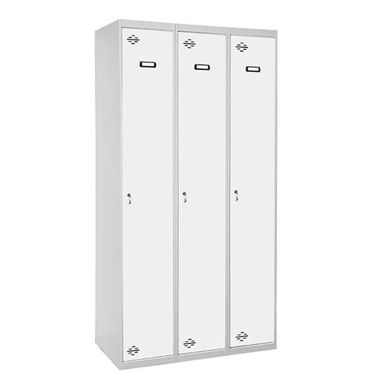 Taquilla consigna de metal de 3 módulos de 1 compartimentos 1800 x 900 x 500 mm Simonlocker Simonrack color gris y blanco