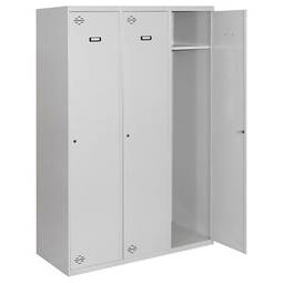 Taquilla consigna de metall de 3 mòduls de 1 compartiments 1800 x 900 x 500 mm de Simonrack color gris i gris