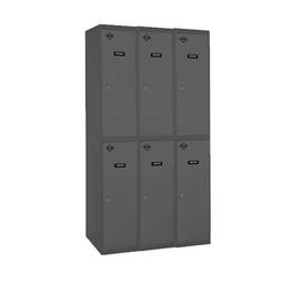 Taquilla consigna de metal de 3 módulos de 2 compartimentos 1800 x 900 x 500 mm Simonlocker Simonrack color antracita y antracita