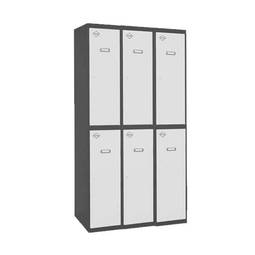 Taquilla consigna de metal de 3 módulos de 2 compartimentos 1800 x 900 x 500 mm Simonlocker Simonrack color antracita y blanco