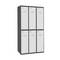Metalowa szafka magazynowa z 3 modułami i 2 przegródkami 1800 x 900 x 500 mm firmy RackMatic w kolorze antracytowym i białym