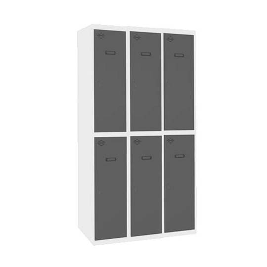 Taquilla consigna de metal de 3 módulos de 2 compartimentos 1800 x 900 x 500 mm Simonlocker Simonrack color blanco y antracita
