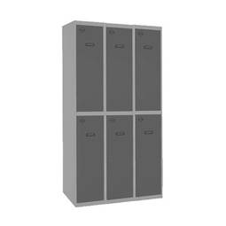 Taquilla consigna de metal de 3 módulos de 2 compartimentos 1800 x 900 x 500 mm Simonlocker Simonrack color gris y antracita