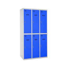 Taquilla consigna de metal de 3 módulos de 2 compartimentos 1800 x 900 x 500 mm Simonlocker Simonrack color gris y azul
