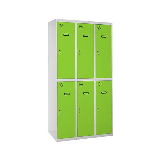 Metalen opbergkast met 3 modules en 2 vakken 1800 x 900 x 500 mm van RackMatic in grijze en groene kleur