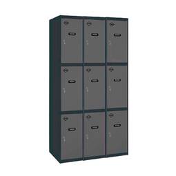 Metalowa szafka magazynowa z 3 modułami i 3 przegrodami 1800 x 900 x 500 mm firmy RackMatic antracyt i kolor antracytowy