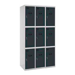 Aufbewahrungsschrank aus Metall mit 3 Modulen und 3 Fächern 1800 x 900 x 500 mm von RackMatic in den Farben Grau und Anthrazit