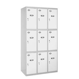 Aufbewahrungsschrank aus Metall mit 3 Modulen und 3 Fächern 1800 x 900 x 500 mm von RackMatic in den Farben Grau und Weiß
