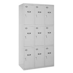 Metalowa szafa magazynowa z 3 modułami i 3 przegrodami 1800 x 900 x 500 mm firmy RackMatic w kolorze szarym i szarym