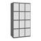 Metal storage locker with 3 modules and 4 compartments 1800 x 900 x 500 mm by Simonrack anthracite and white color