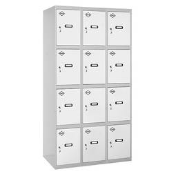 Aufbewahrungsschrank aus Metall mit 3 Modulen und 4 Fächern 1800 x 900 x 500 mm von RackMatic in den Farben Grau und Weiß