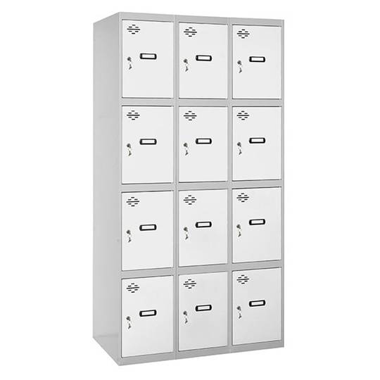 Metal storage locker with 3 modules and 4 compartments 1800 x 900 x 500