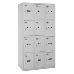 Metal storage locker with 3 modules and 4 compartments 1800 x 900 x 500 mm by Simonrack in gray and gray color