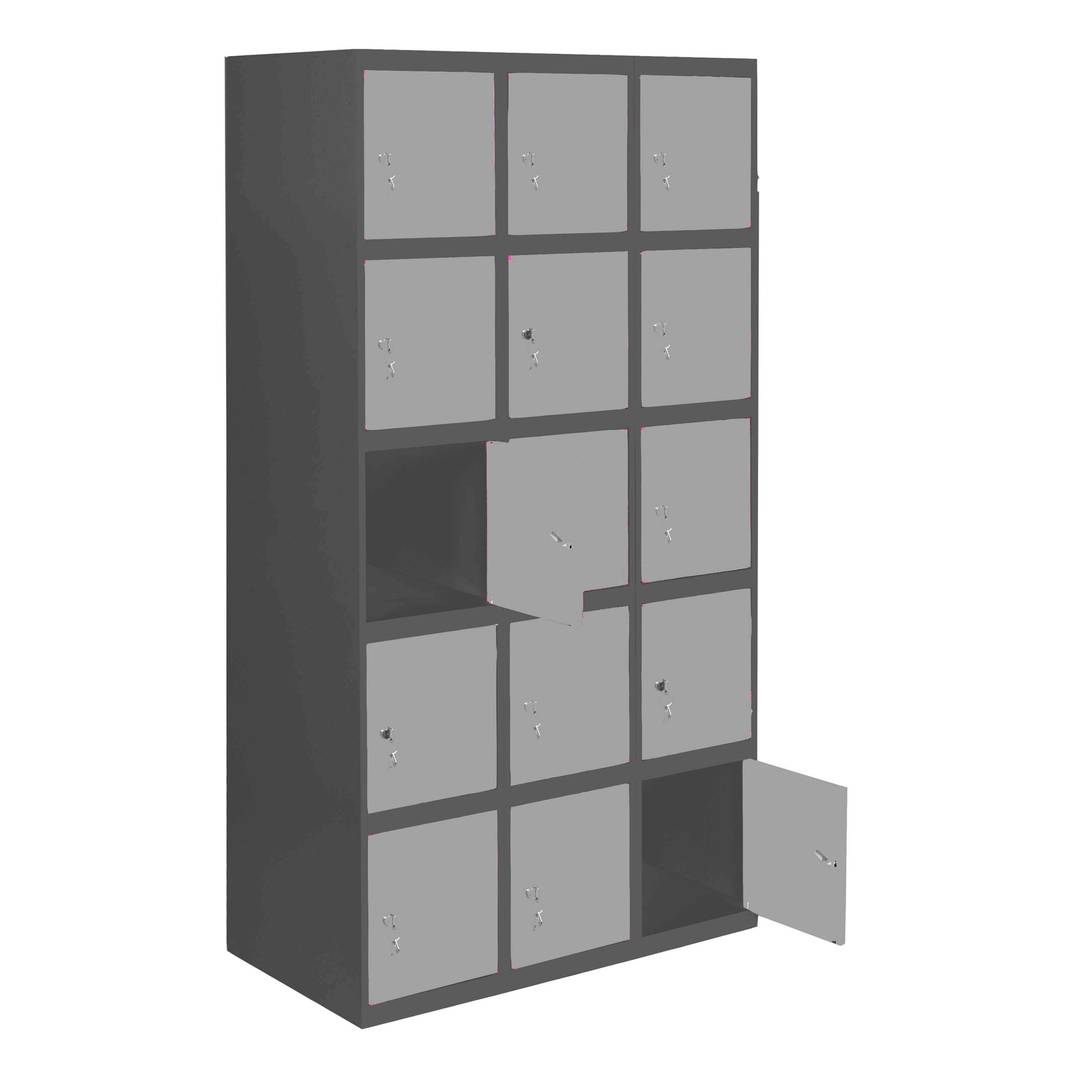 Armário de armazenamento de metal com 3 módulos e 5 compartimentos 1800 x 900 x 500 mm por RackMatic antracite e cor cinza