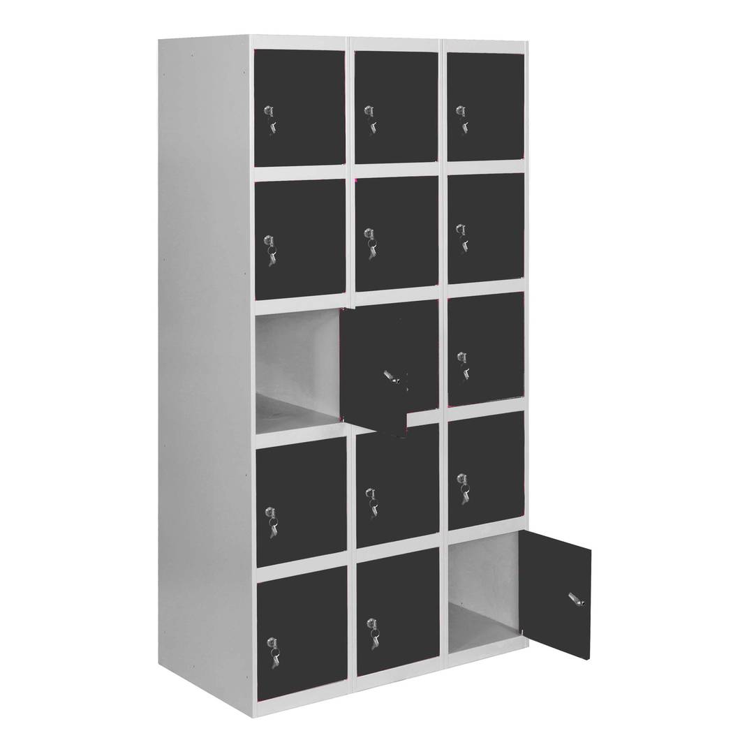 Casier de rangement en métal avec 3 modules et 5 compartiments 1800 x 900 x 500 mm de RackMatic de couleur gris et anthracite