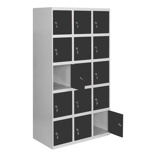 Casier de rangement en métal avec 3 modules et 5 compartiments 1800 x 900 x 500 mm de RackMatic de couleur gris et anthracite
