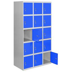 Casier de rangement en métal avec 3 modules et 5 compartiments 1800 x 900 x 500 mm de RackMatic de couleur gris et bleu