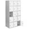 Taquilla consigna de metal de 3 módulos de 5 compartimentos 1800 x 900 x 500 mm Simonlocker Simonrack color gris y blanco