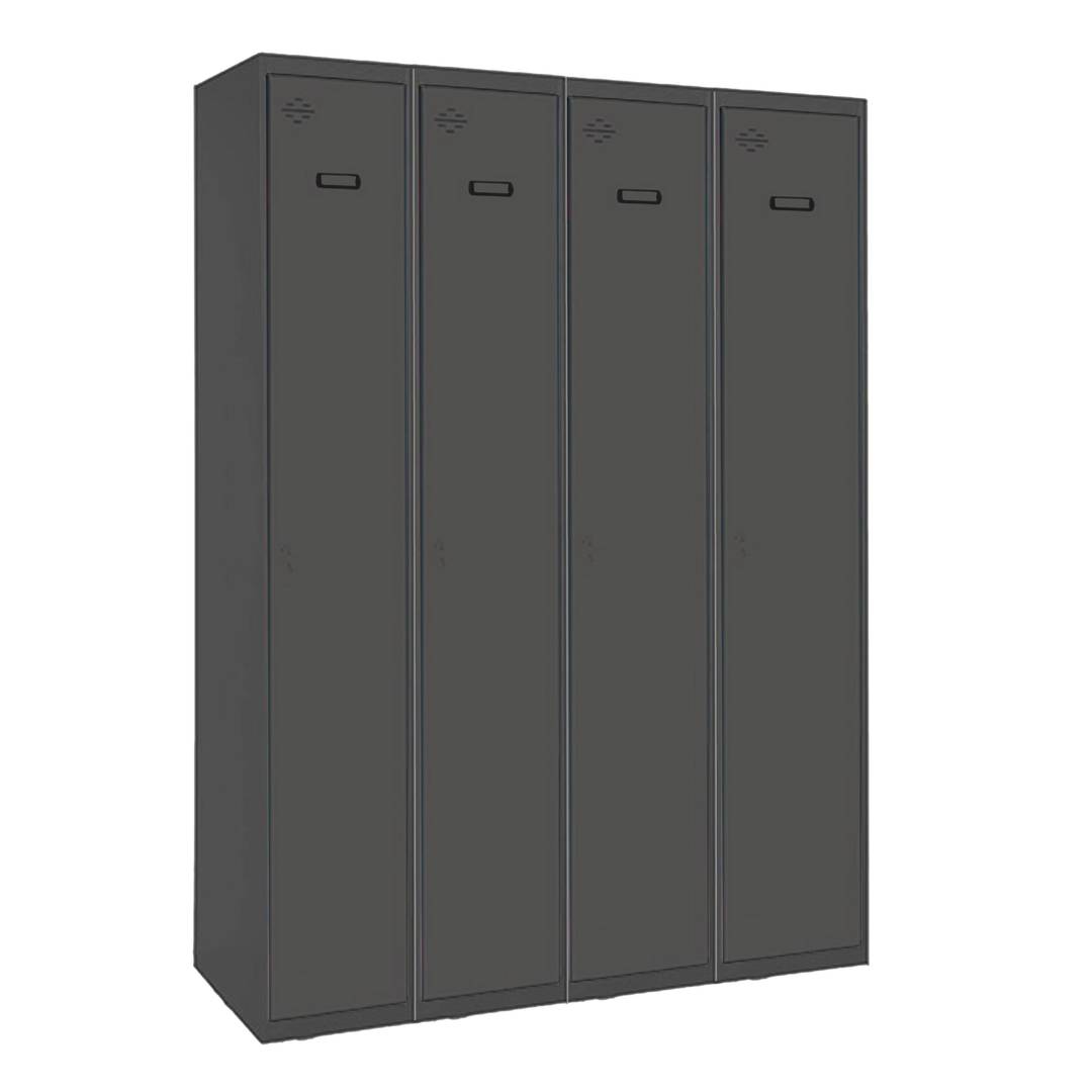 Taquilla consigna de metall de 4 mòduls de 1 compartiments 1800 x 1200 x 500 mm de Simonrack color antracita i antracita