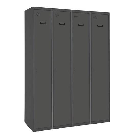 Taquilla consigna de metall de 4 mòduls de 1 compartiments 1800 x 1200 x 500 mm de Simonrack color antracita i antracita