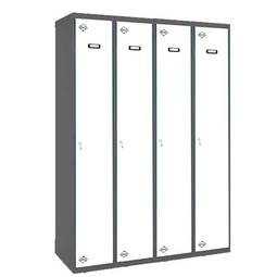 Armário de armazenamento de metal com 4 módulos de 1 compartimentos 1800 x 1200 x 500 mm por RackMatic antracite e cor branca
