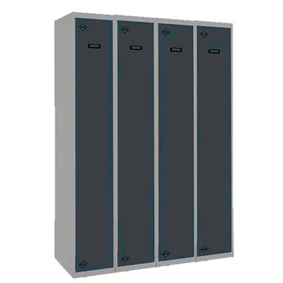 Taquilla consigna de metal de 4 módulos de 1 compartimentos 1800 x 1200 x 500 mm Simonlocker Simonrack color gris y antracita