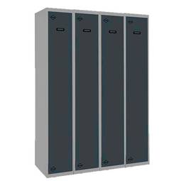 Armário de armazenamento de metal com 4 módulos de 1 compartimentos 1800 x 1200 x 500 mm da RackMatic na cor cinza e antracite