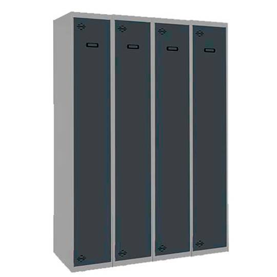 Taquilla consigna de metal de 4 módulos de 1 compartimentos 1800 x 1200 x 500 mm Simonlocker Simonrack color gris y antracita