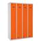 Taquilla consigna de metal de 4 módulos de 1 compartimentos 1800 x 1200 x 500 mm Simonlocker Simonrack color gris y naranja