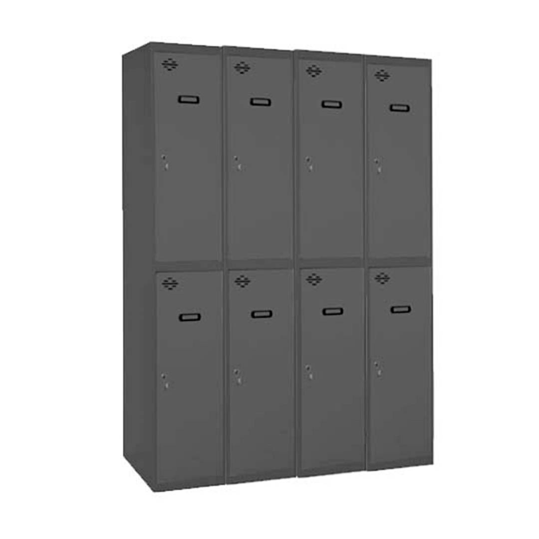 Armadietto portaoggetti in metallo a 4 moduli con 2 vani 1800 x 1200 x 500 mm di RackMatic colore antracite e antracite