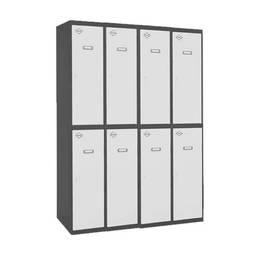 Taquilla consigna de metal de 4 módulos de 2 compartimentos 1800 x 1200 x 500 mm Simonlocker Simonrack color antracita y blanco