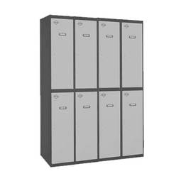 Taquilla consigna de metal de 4 módulos de 2 compartimentos 1800 x 1200 x 500 mm Simonlocker Simonrack color antracita y gris