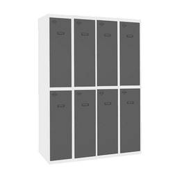 Taquilla consigna de metal de 4 módulos de 2 compartimentos 1800 x 1200 x 500 mm Simonlocker Simonrack color blanco y antracita