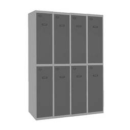 Taquilla consigna de metal de 4 módulos de 2 compartimentos 1800 x 1200 x 500 mm Simonlocker Simonrack color gris y antracita