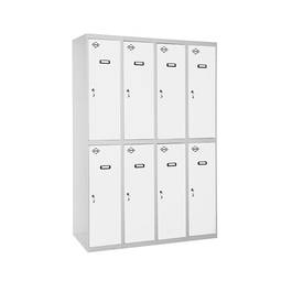 Taquilla consigna de metal de 4 módulos de 2 compartimentos 1800 x 1200 x 500 mm Simonlocker Simonrack color gris y blanco