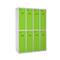 Taquilla consigna de metal de 4 módulos de 2 compartimentos 1800 x 1200 x 500 mm Simonlocker Simonrack color gris y verde