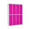 Metalen opbergkast met 4 modules met 2 compartimenten 1800 x 1200 x 500 mm van RackMatic in grijze en roze kleur