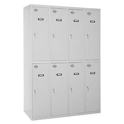 Taquilla consigna de metal de 4 módulos de 2 compartimentos 1800 x 1200 x 500 mm Simonlocker Simonrack color gris y gris