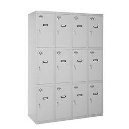 Taquilla consigna de metal de 4 módulos de 3 compartimentos 1800 x 1200 x 500 mm Simonlocker Simonrack color gris y gris
