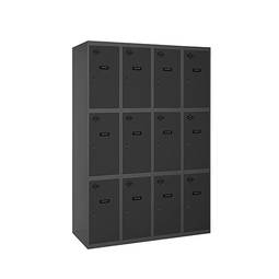 Taquilla consigna de metal de 4 módulos de 3 compartimentos 1800 x 1200 x 500 mm Simonlocker Simonrack color antracita y antracita