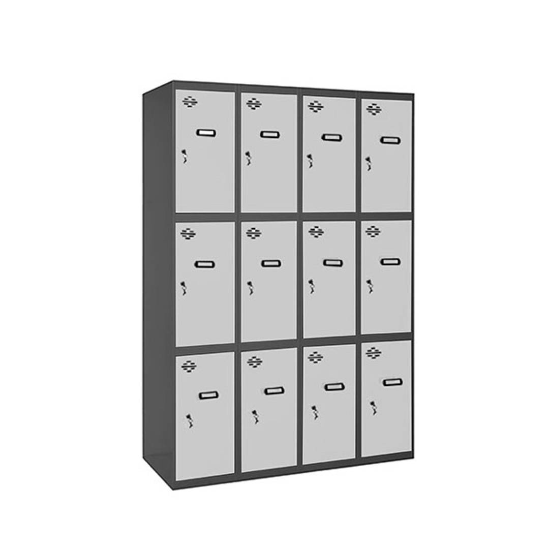 Metalen opbergkast met 4 modules en 3 vakken 1800 x 1200 x 500 mm van RackMatic kleur antraciet en wit