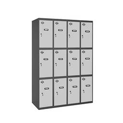 Taquilla consigna de metal de 4 módulos de 3 compartimentos 1800 x 1200 x 500 mm Simonlocker Simonrack color antracita y blanco