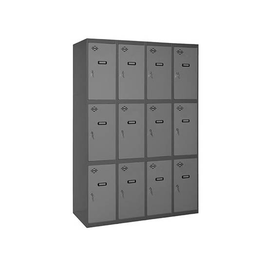 Taquilla consigna de metal de 4 módulos de 3 compartimentos 1800 x 1200 x 500 mm Simonlocker Simonrack color antracita y gris