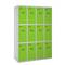Metal storage locker with 4 modules and 3 compartments 1800 x 1200 x 500 mm by Simonrack in gray and green color