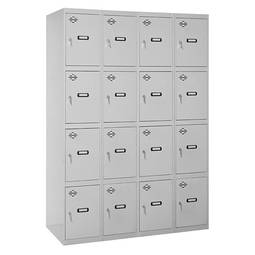 Taquilla consigna de metal de 4 módulos de 4 compartimentos 1800 x 1200 x 500 mm Simonlocker Simonrack color gris y gris