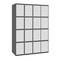 Armadietto portaoggetti in metallo con 4 moduli e 4 scomparti 1800 x 1200 x 500 mm di RackMatic colore antracite e bianco