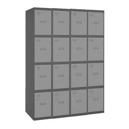 Taquilla consigna de metal de 4 módulos de 4 compartimentos 1800 x 1200 x 500 mm Simonlocker Simonrack color antracita y gris